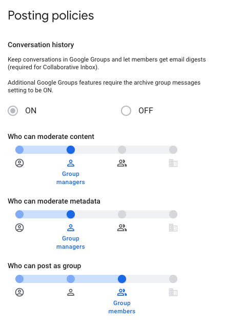 Google Group Posting Policies